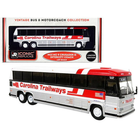 1980 MCI MC-9 Crusader II Intercity Coach Bus "Atlanta" "Carolina Trailways" "Vintage Bus & Motorcoach Collection" 1/87 (HO) Diecast Model by Iconic Replicas