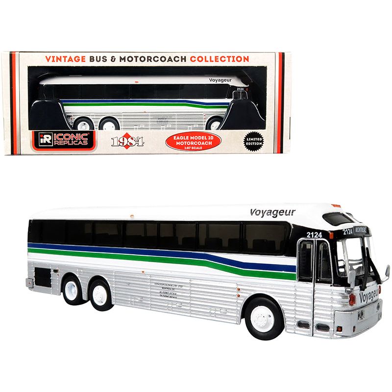 1984 Eagle Model 10 Motorcoach Bus "Montreal" (Canada) "Voyageur" "Vintage Bus & Motorcoach Collection" 1/87 (HO) Diecast Model by Iconic Replicas