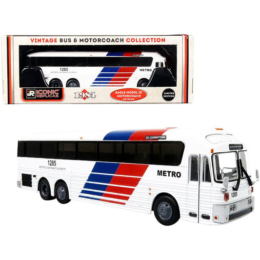 1984 Eagle Model 10 Motorcoach Bus #222 "Grand Parkway Downtown" Houston Metropolitan Transit Authority (Texas) "Vintage Bus & Motorcoach Collection" 1/87 (HO) Diecast Model by Iconic Replicas