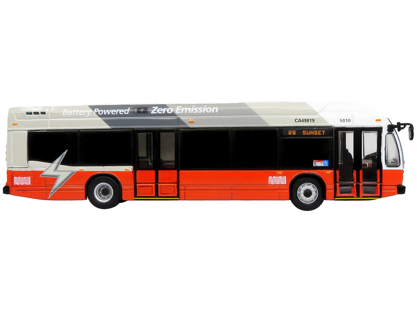 Nova Bus LFSe Electric Transit Bus San Francisco MUNI "29 Sunset" Limited Edition to 504 pieces Worldwide "The Bus and Motorcoach Collection" 1/87 (HO) Diecast Model by Iconic Replicas