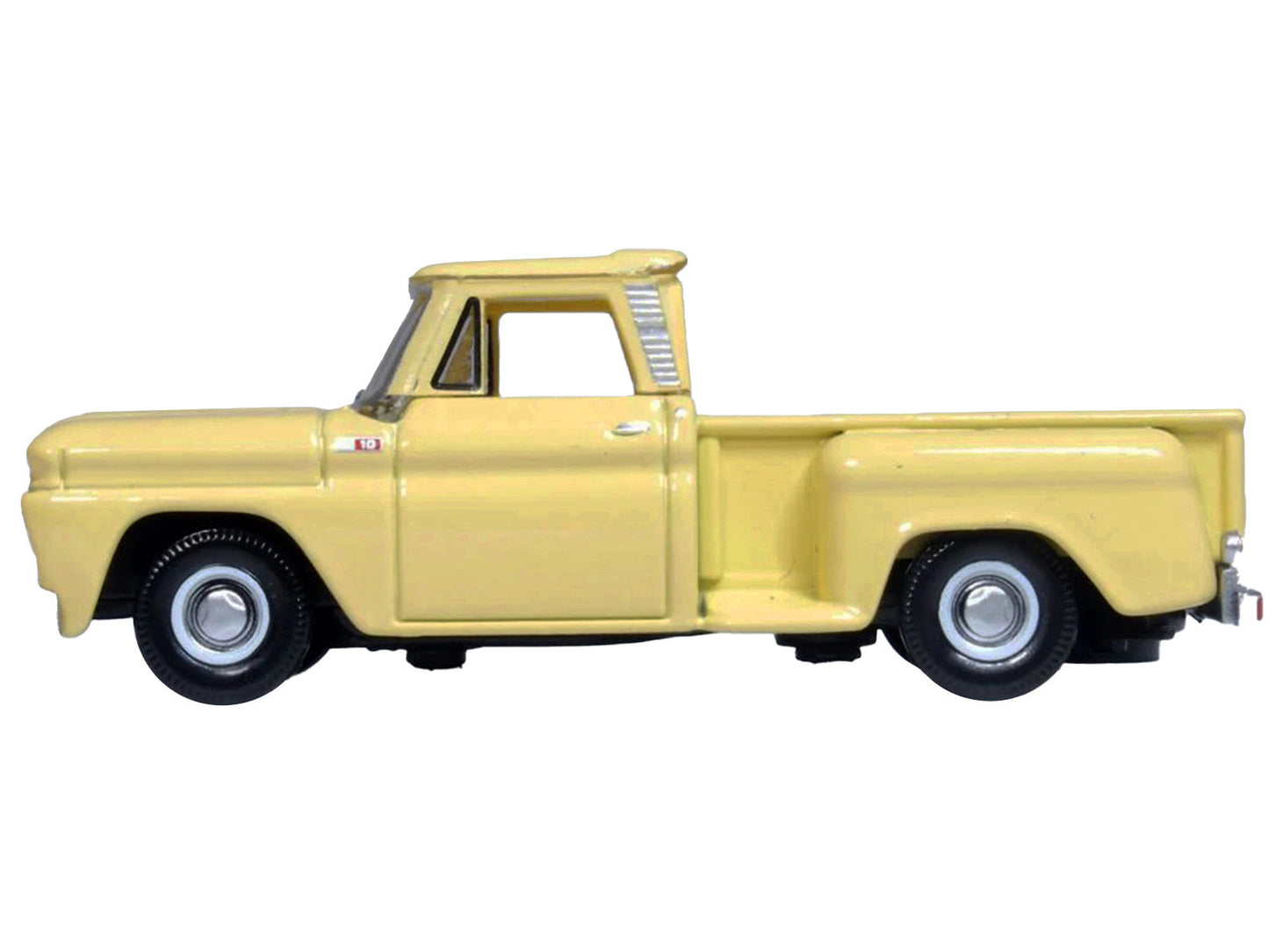 1965 Chevrolet C10 Stepside Pickup Truck Yellow 1/87 (HO) Scale Diecast Model Car by Oxford Diecast