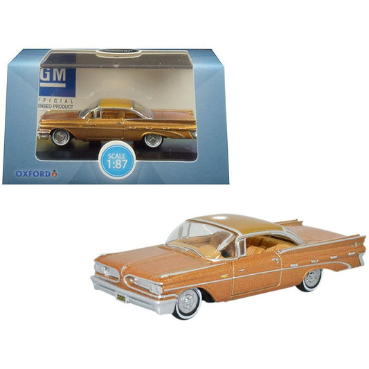 1959 Pontiac Bonneville Coupe Canyon Copper Metallic 1/87 (HO) Scale Diecast Model Car by Oxford Diecast