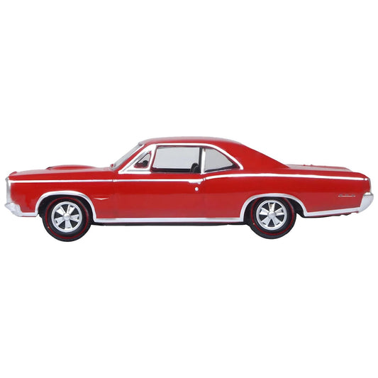 1966 Pontiac GTO Montero Red 1/87 (HO) Scale Diecast Model Car by Oxford Diecast