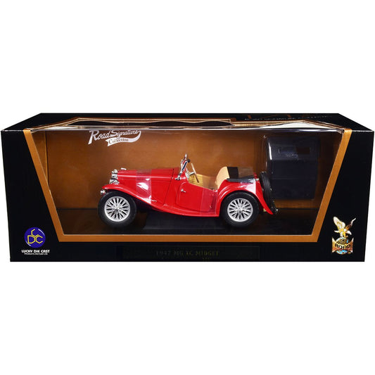 1947 MG TC Midget Red 1/18 Diecast Model Car by Road Signature