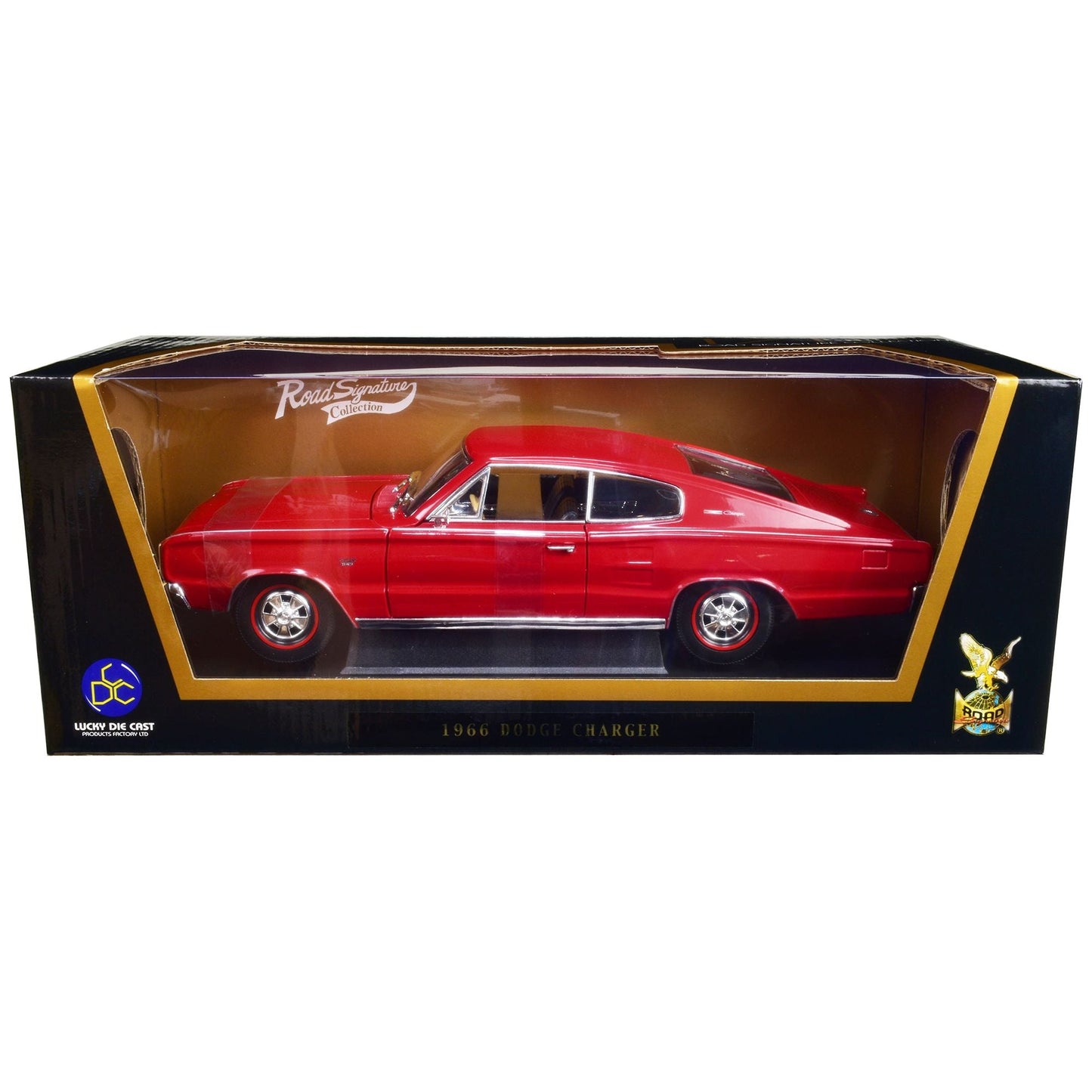 1966 Dodge Charger Red 1/18 Diecast Model Car by Road Signature