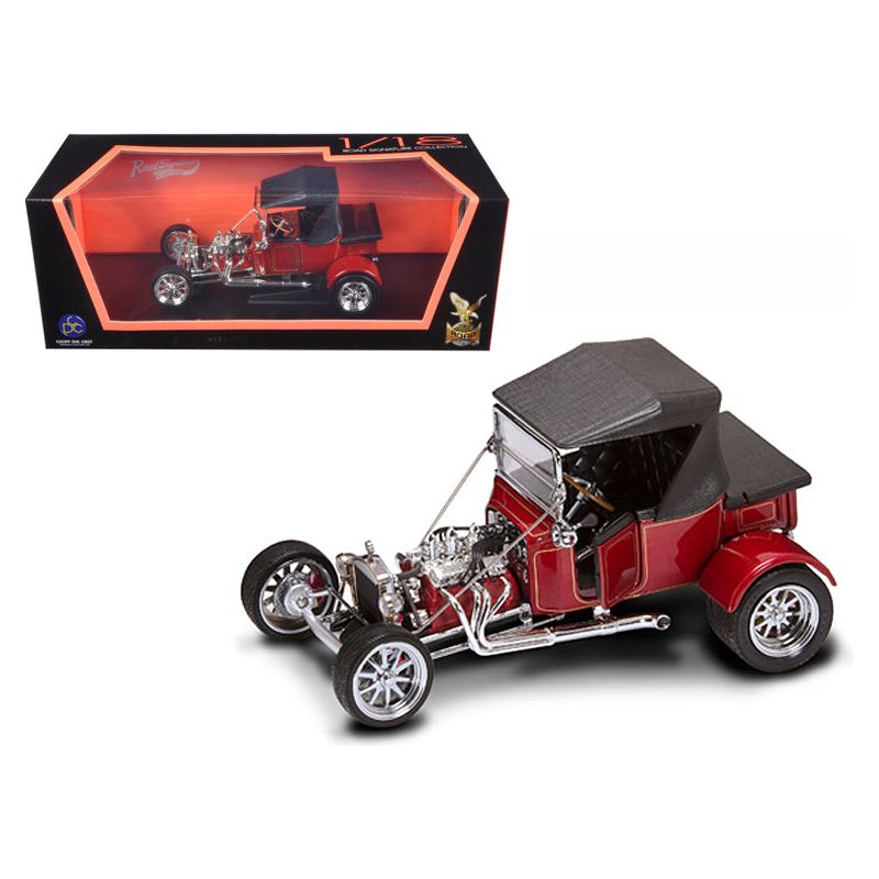 1923 Ford T-Bucket Soft Top Burgundy with Black Top 1/18 Diecast Model Car by Road Signature