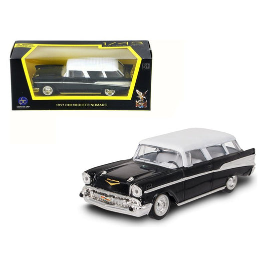 1957 Chevrolet Nomad Black with White Top 1/43 Diecast Model Car by Road Signature