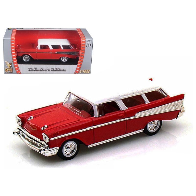 1957 Chevrolet Nomad Red with White Top 1/43 Diecast Model Car by Road Signature