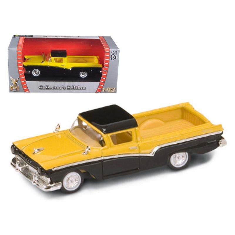 1957 Ford Ranchero Yellow/Black 1/43 Diecast Model Car by Road Signature