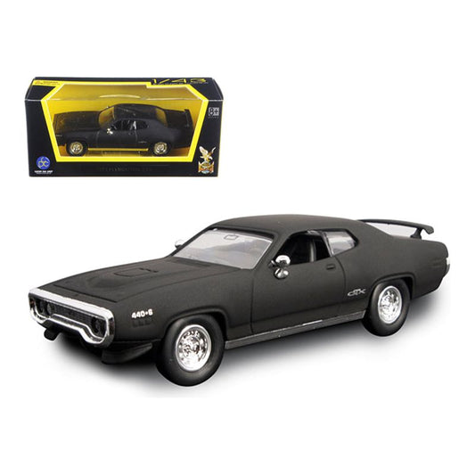 1971 Plymouth GTX Matt Black 1/43 Diecast Model Car by Road Signature