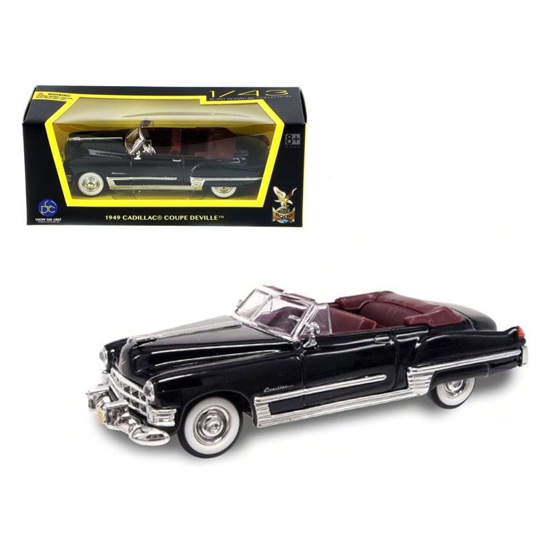 1949 Cadillac Coupe DeVille Convertible Black 1/43 Diecast Model Car by Road Signature