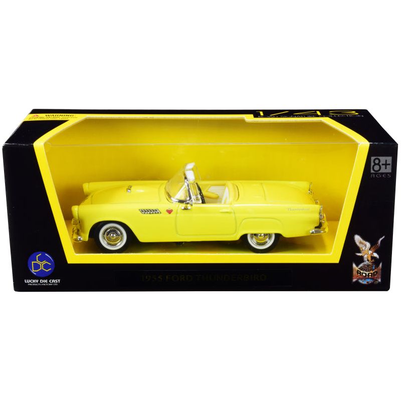 1955 Ford Thunderbird Convertible Yellow 1/43 Diecast Model Car by Road Signature