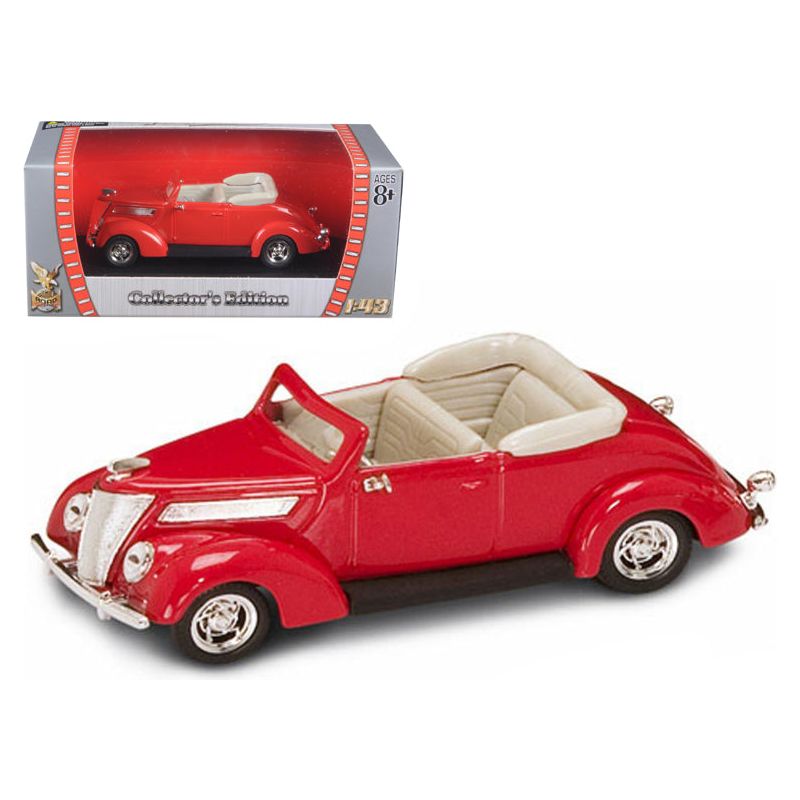 1937 Ford V8 Convertible Red 1/43 Diecast Car by Road Signature