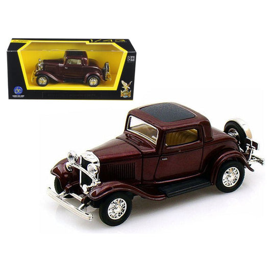 1932 Ford 3-Window Coupe Burgundy 1/43 Diecast Model Car by Road Signature