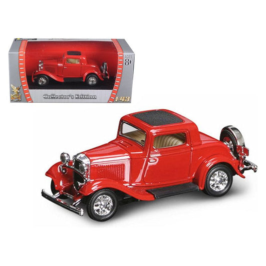 1932 Ford 3-Window Coupe Red 1/43 Diecast Model Car by Road Signature