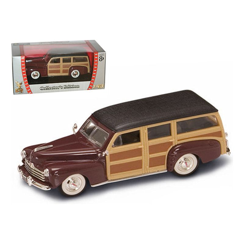 1948 Ford Woody Burgundy 1/43 Diecast Model Car by Road Signature