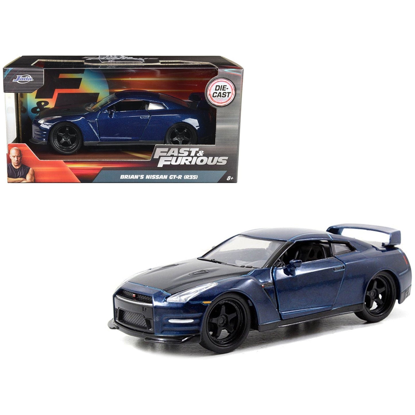 Brian's Nissan GT-R R35 Blue "Fast & Furious 7" Movie 1/32 Diecast Model Car by Jada