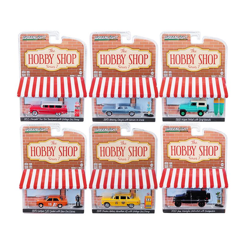 "The Hobby Shop" Set of 6 pieces Series 7 1/64 Diecast Model Cars by Greenlight