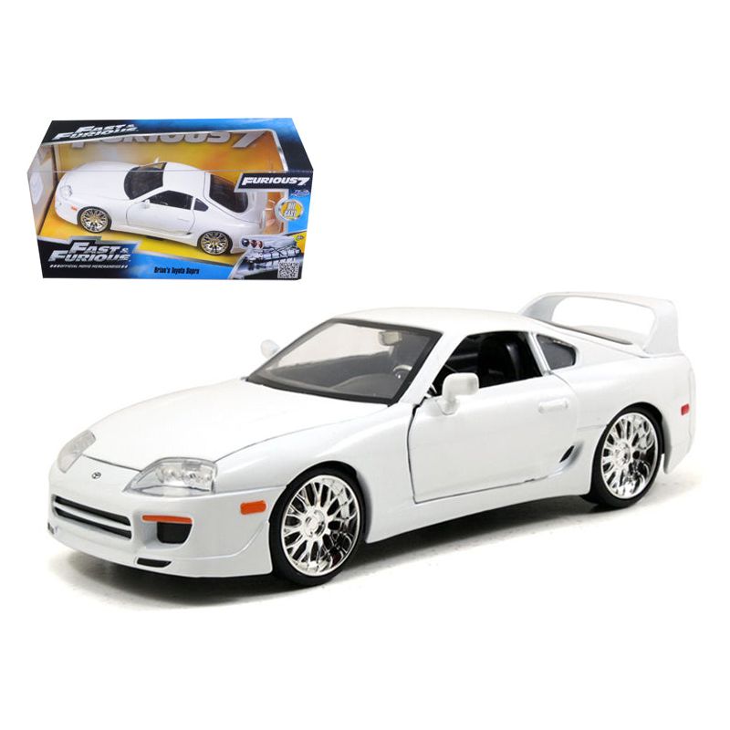 Brian's Toyota Supra White "Fast & Furious" Movie 1/24 Diecast Model Car by Jada