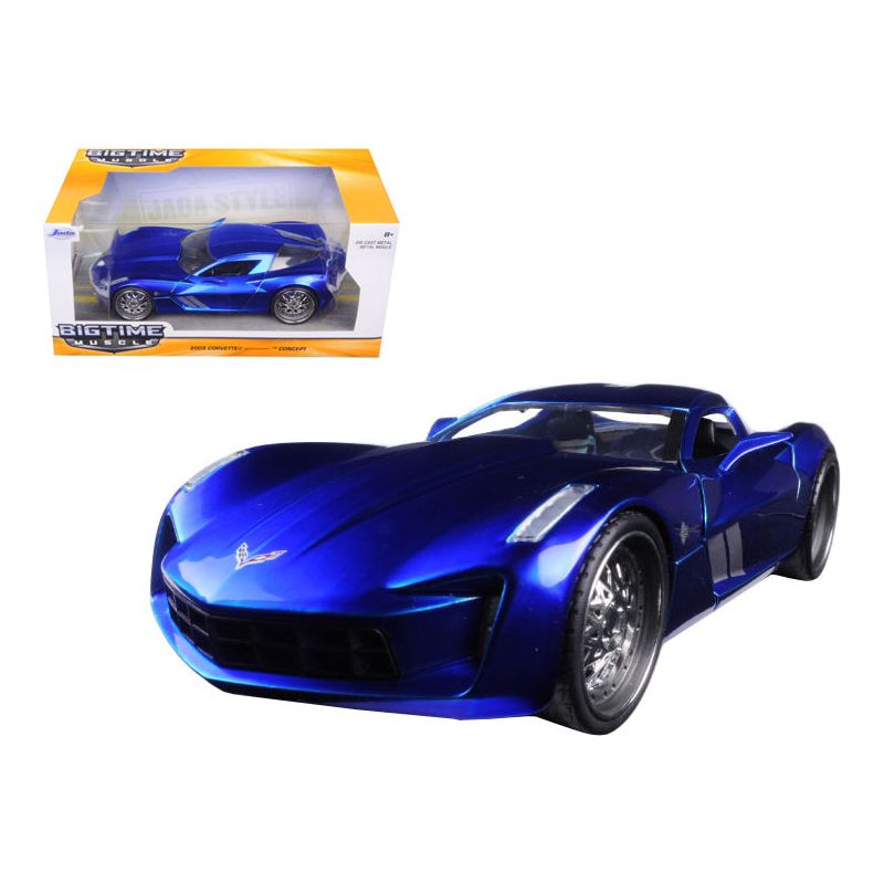 2009 Chevrolet Corvette Stingray Concept Blue 1/24 Diecast Model Car by Jada