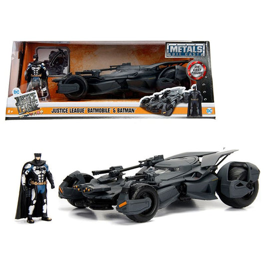 2017 Justice League Batmobile with diecast Batman Figure 1/24 Diecast Model Car by Jada