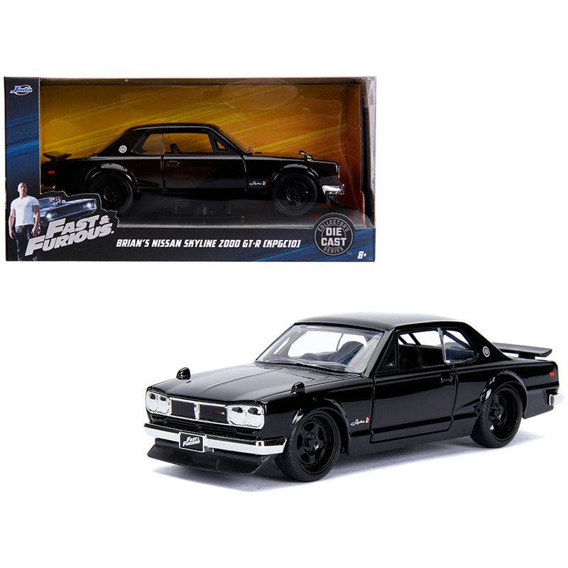 Brian's Nissan Skyline 2000 GT-R (KPGC10) Black "Fast & Furious" Movie 1/32 Diecast Model Car by Jada