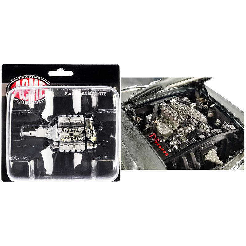 Injected Boss 9 429 Engine & Transmission Replica from "1969 Ford Mustang GT Street Fighter Bullet" 1/18 Scale Model by ACME