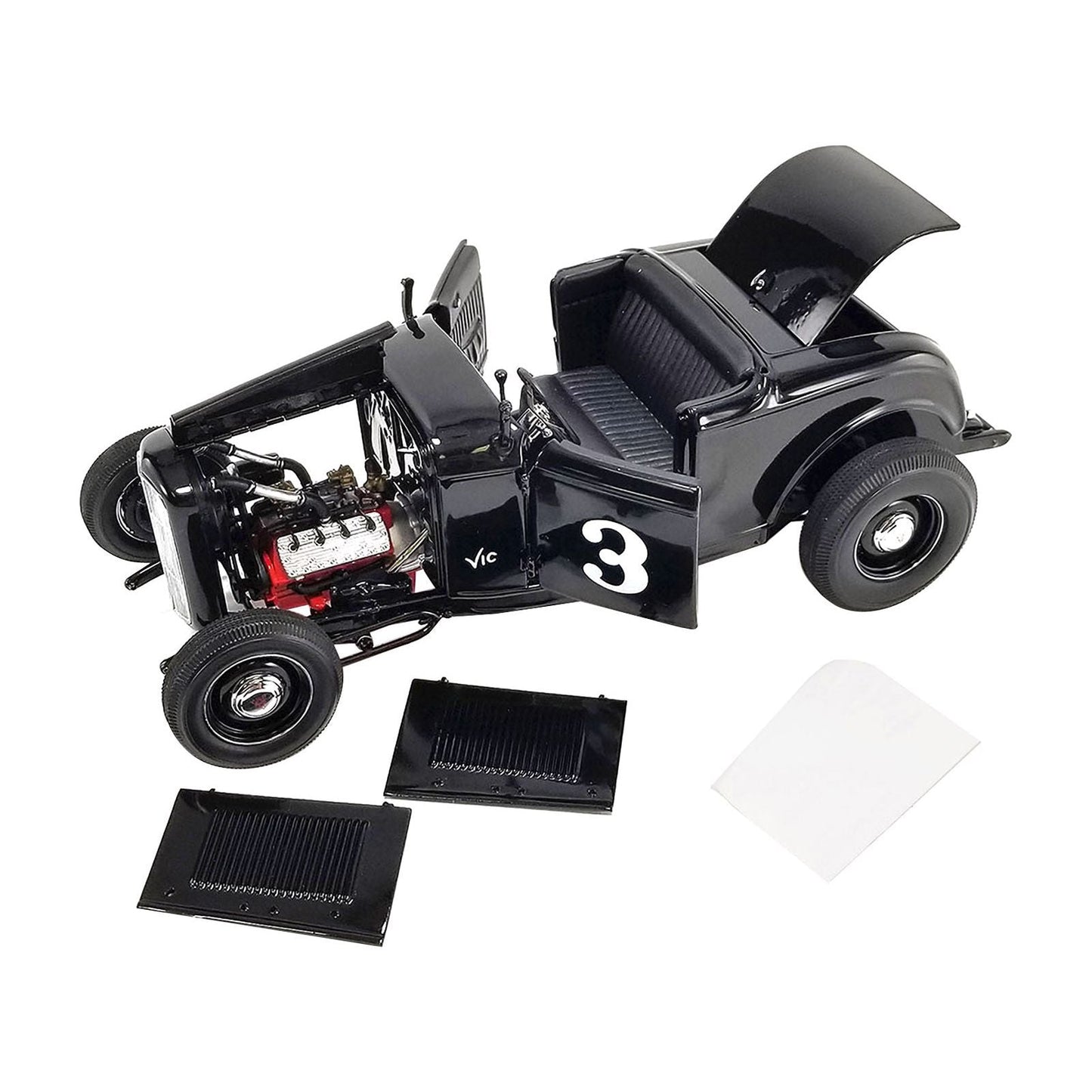 1932 Ford Salt Flat Roadster #3 Black "Vic Edelbrock" Limited Edition to 414 pieces Worldwide 1/18 Diecast Model Car by ACME