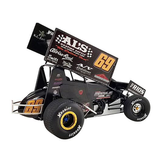 Winged Sprint Car #69 Bud Kaeding "Al's Roofing Supplies" Kaeding Performance "World of Outlaws" (2022) 1/18 Diecast Model Car by ACME