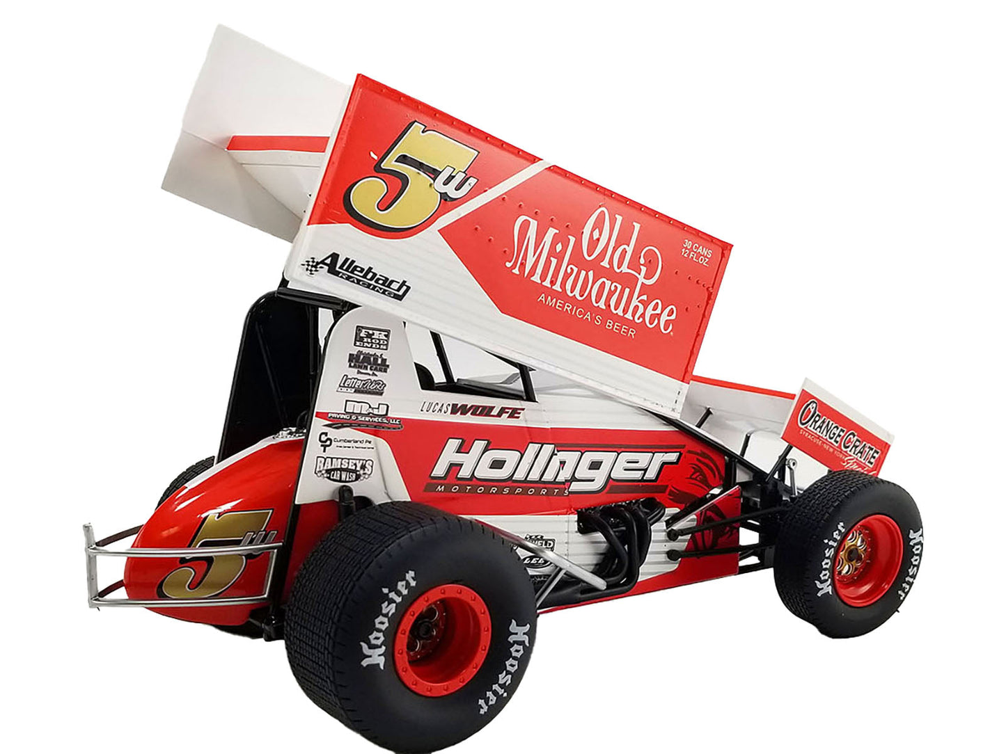 Winged Sprint Car #5W Lucas Wolfe "Old Milwaukee" Allebach Racing "World of Outlaws" (2024) 1/50 Diecast Model Car by ACME