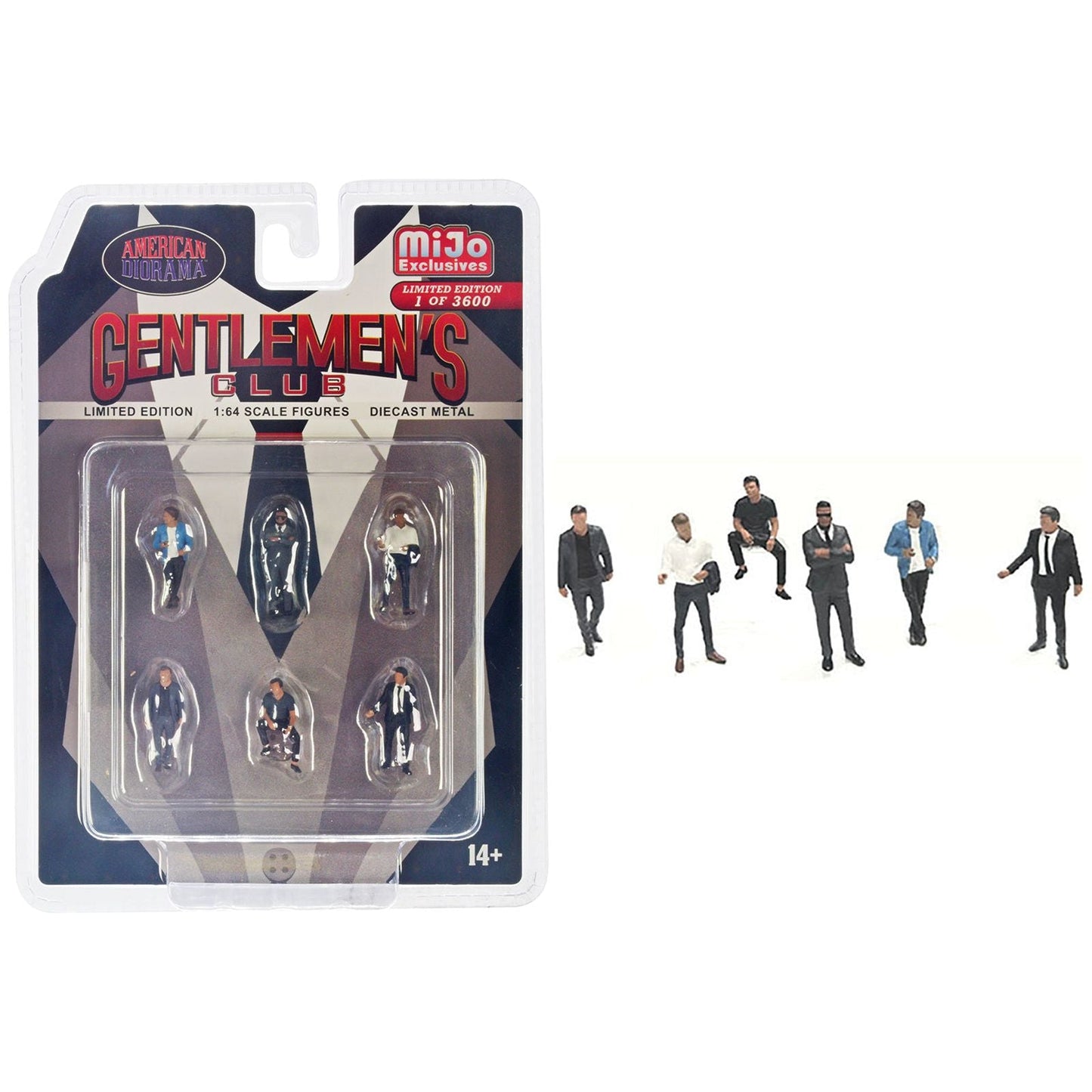 "Gentlemen's Club" 6 piece Diecast Figure Set (6 Figures) Limited Edition to 3600 pieces Worldwide for 1/64 Scale Models by American Diorama