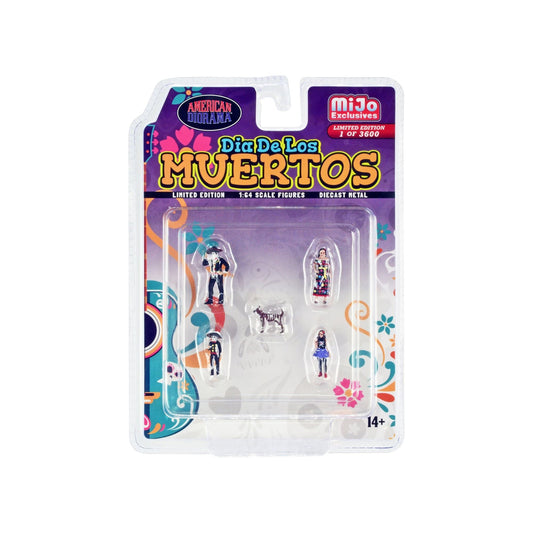 "Dia de los Muertos" 5 piece Diecast Set (2 Adults 2 Children 1 Dog Figures) Limited Edition to 3600 pieces Worldwide for 1/64 Scale Models by American Diorama