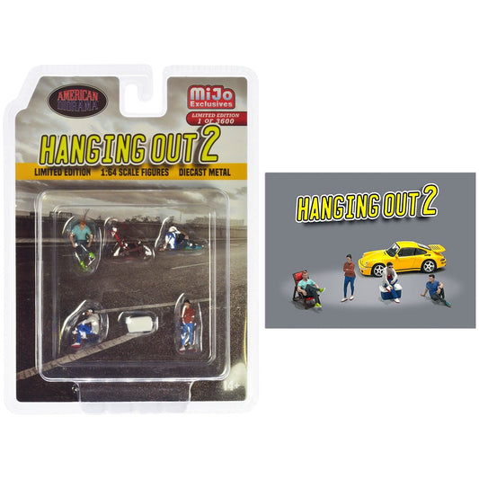 "Hanging Out 2" 6 piece Diecast Figure Set (4 Figures 1 Seat 1 Cooler) Limited Edition to 3600 pieces Worldwide for 1/64 scale models by American Diorama