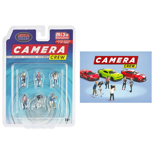 "Camera Crew" 6 piece Diecast Figure Set (5 Figures 1 camera) Limited Edition to 3600 pieces Worldwide for 1/64 Scale Models by American Diorama