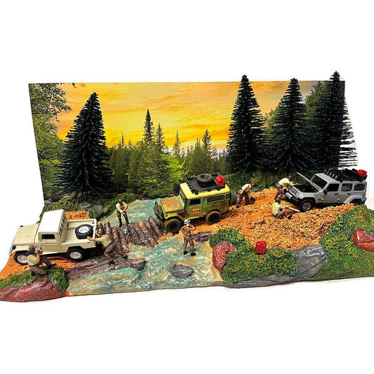 "Overland Off-Road" Diorama with Forest Background for 1/64 Scale Models by American Diorama