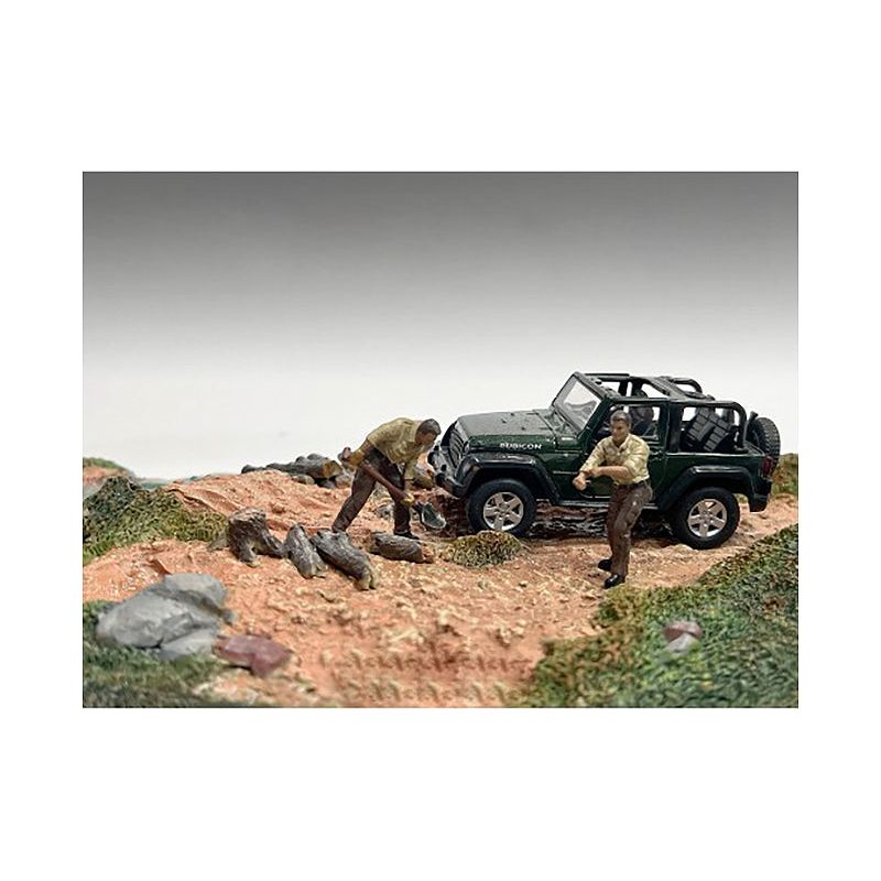 "4X4 Mechanics" 2 Piece Diecast Figure Set 2 for 1/43 Scale Models by American Diorama