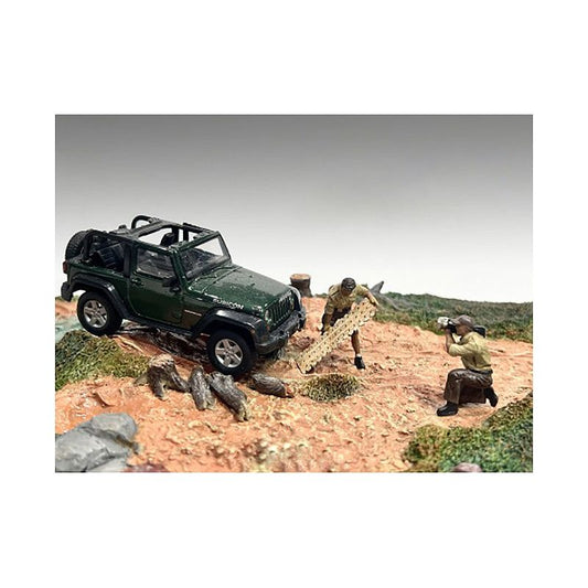 "4X4 Mechanics" 2 Piece Diecast Figure Set 4 for 1/43 Scale Models by American Diorama