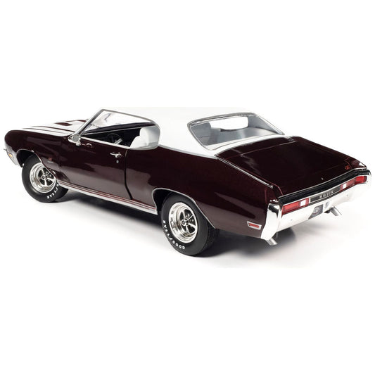 1970 Buick GS Stage 1 Burgundy Mist Metallic with White Top and Interior "Muscle Car & Corvette Nationals" (MCACN) 1/18 Diecast Model Car by Auto World