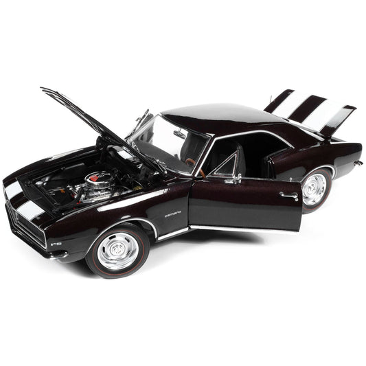 1967 Chevrolet Camaro Z/28 Royal Plum with White Stripes "Muscle Car & Corvette Nationals" (MCACN) 1/18 Diecast Model Car by Auto World