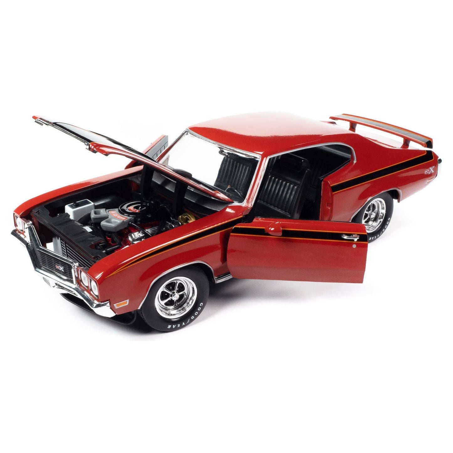 1972 Buick GSX Fire Red with Black Stripes "Muscle Car & Corvette Nationals" (MCACN) "American Muscle" Series 1/18 Diecast Model Car by Auto World