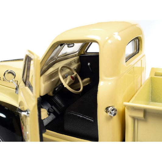 1947 Studebaker Pickup Truck Cream and Black "Coors Pilsner" 1/24 Diecast Model Car by Auto World