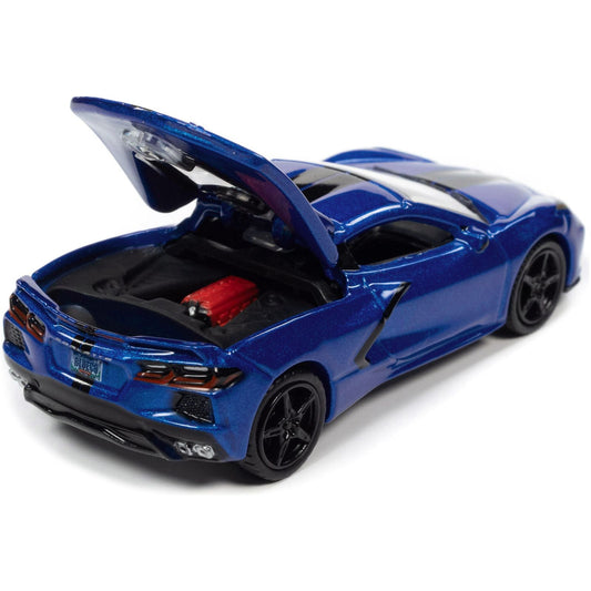 2020 Chevrolet Corvette Elkhart Lake Blue Metallic "Sports Cars" Limited Edition 1/64 Diecast Model Car by Auto World