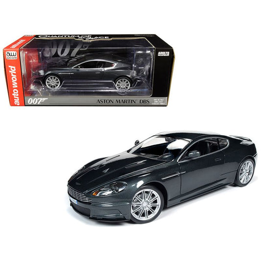 Aston Martin DBS Quantum Silver / Dark Gray Metallic (James Bond 007) "Quantum of Solace" (2008) Movie 1/18 Diecast Model Car by Auto World