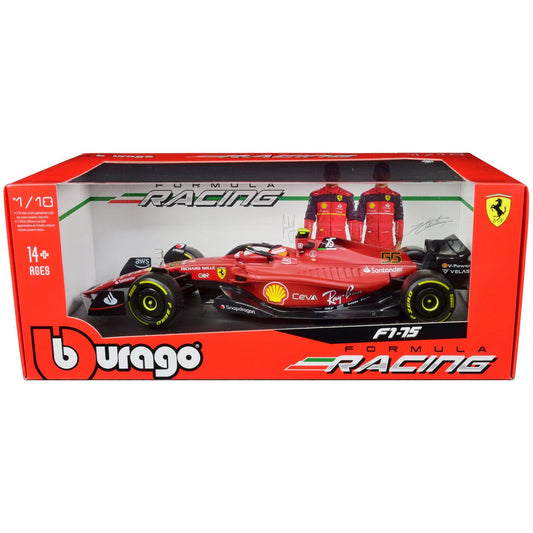 Ferrari F1-75 #55 Carlos Sainz "Ferrari Racing" Formula One F1 (2022) "Formula Racing" Series 1/18 Diecast Model Car by Bburago