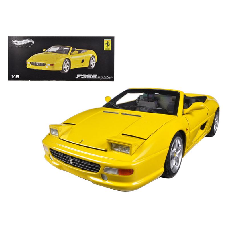 Ferrari F355 Spider Convertible Yellow Elite Edition 1/18 Diecast Car Model by Hot Wheels