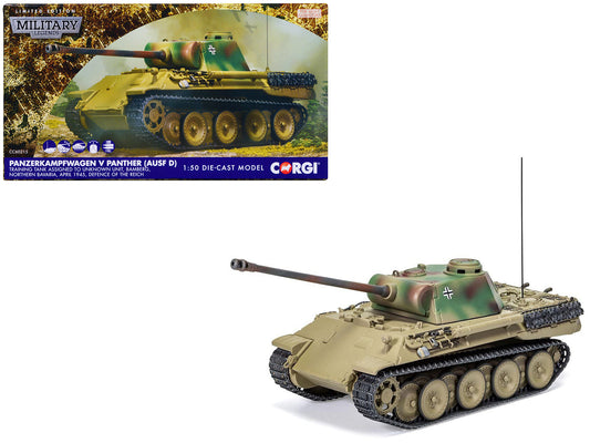 Panzerkampfwagen V Panther (Ausf D) Tank "Training Unit Bamberg North Bavaria Defence of the Reich" (1945) German Army "Military Legends" Series 1/50 Diecast Model by Corgi