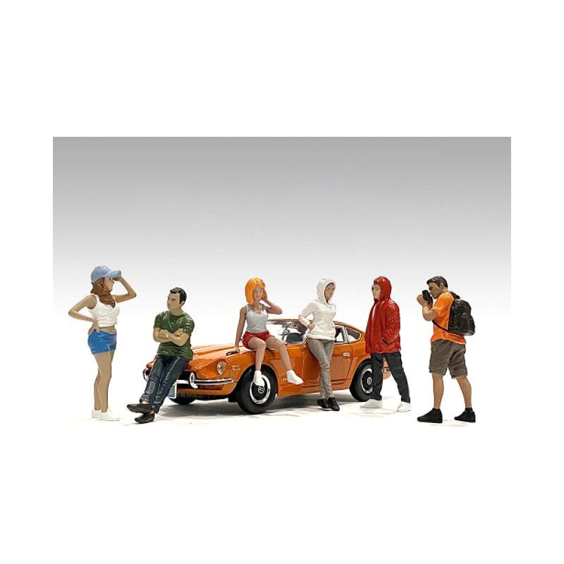 "Car Meet 2" 6 piece Figurine Set for 1/18 Scale Models by American Diorama