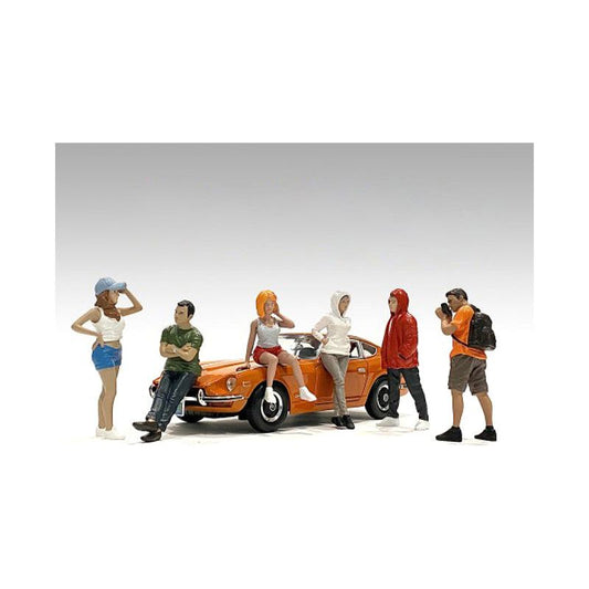 "Car Meet 2" 6 piece Figurine Set for 1/18 Scale Models by American Diorama