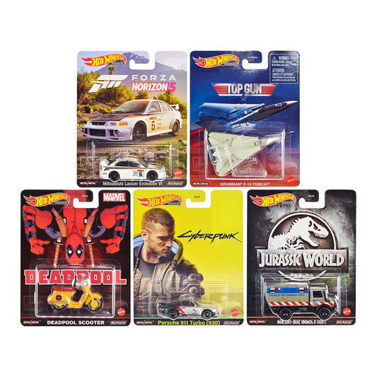 "Retro Entertainment 2022" K Case 5 piece Set Diecast Model Cars by Hot Wheels