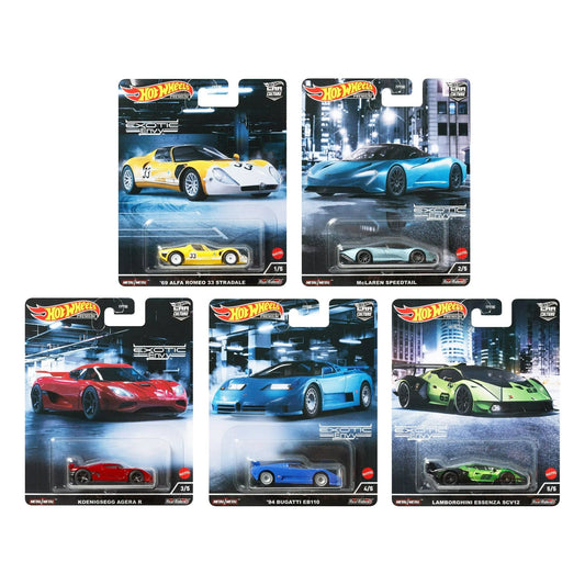 "Exotic Envy" 5 piece Set "Car Culture" Series Diecast Model Cars by Hot Wheels